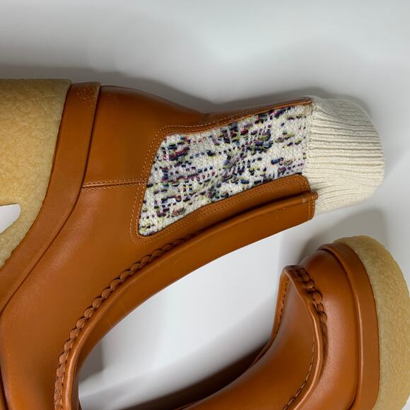 Chloé Jamie Sock Platform Chelsea Almond Boot Luminous Ochre New Size 41 - Picture 6 of 14